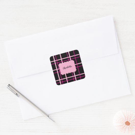 Cool Striped Pattern Vierkante Sticker (Envelop)