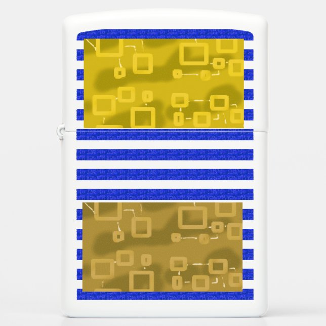 Cool Stripes Blue Gold Geometric  (Voorkant)