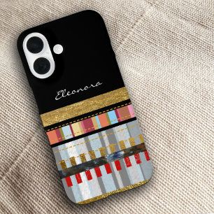 Cool Stripes Zwart iPhone 16 Hoesje