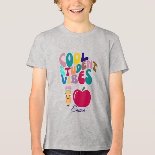 COOL STUDENT VIBES BACK TO SCHOOL KIDS TSHIRT (Voorkant)