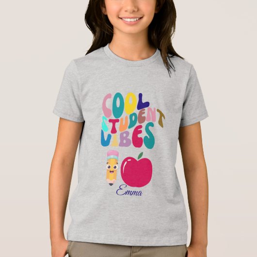 COOL STUDENT VIBES BACK TO SCHOOL KIDS TSHIRT (Voorkant)