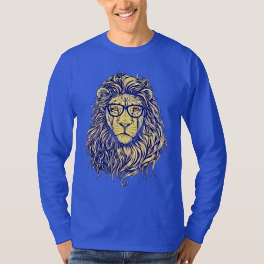 Cool Stylish Hipster Lion T-Shirt (Voorkant)