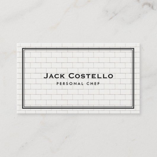 Cool Subway Tile Personal Chef Catering Visitekaartje (Voorkant)