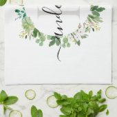 COOL SUCCULENT WREATH FOLIAGE WATERVERF MONOGRAM THEEDOEK (Gevouwen)