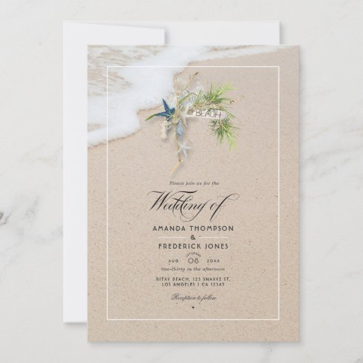 Cool Summer Beach Mariage Photo Invitation (Devant)