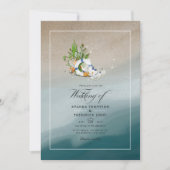 Cool Summer Beach Mariage Photo Invitation (Devant)