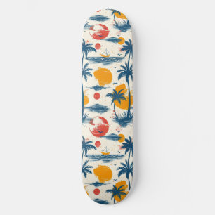 Cool Summer Beach Palm Ontworpen Skateboard
