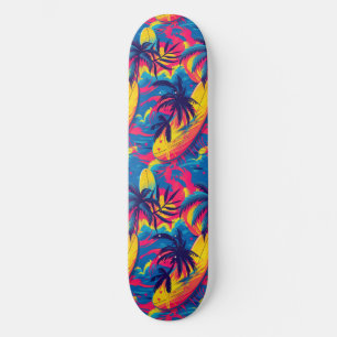 Cool Summer Beach Palm Ontworpen Skateboard