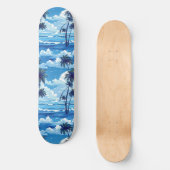 Cool Summer Beach Palm Ontworpen Skateboard (Voorkant)