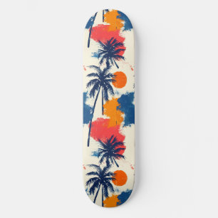 Cool Summer Beach Palm Ontworpen Skateboard