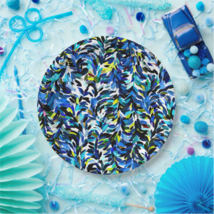 Cool Summer Colors Paint Splatter Patroon Papieren Bordje