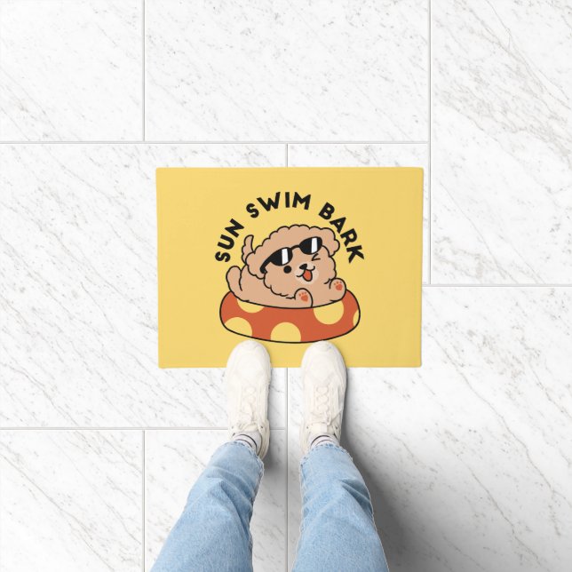 Cool Summer Dog Floating - Schattigee Puppy Pool P Deurmat (Binnen)