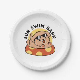 Cool Summer Dog Floating - Schattigee Puppy Pool P Papieren Bordje