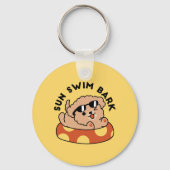 Cool Summer Dog Floating - Schattigee Puppy Pool P Sleutelhanger (Achterkant)