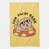 Cool Summer Dog Floating - Schattigee Puppy Pool P Theedoek (Verticaal)