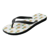 Cool Summer Gold Foil Pineapple Pattern Teenslippers (Schuin)