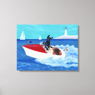 Cool Summer Labradors schilderen Canvas Afdruk