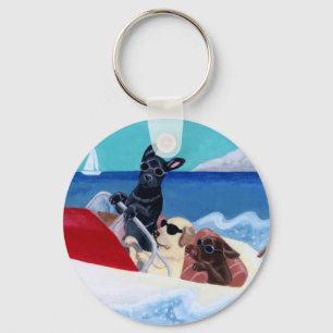 Cool Summer Labradors schilderen Sleutelhanger