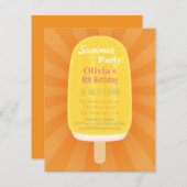 Cool Summer Lolly Popsicle Ice Cream Party Kaart (Voorkant / Achterkant)