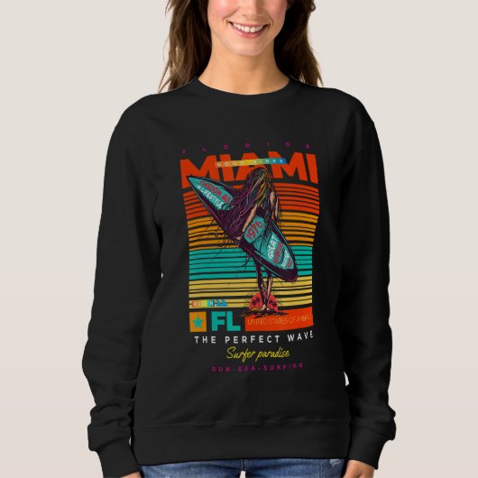Cool Summer Miami FL. Adventure Illustration Outfi Trui (Voorkant)