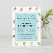 Cool Summer Popsicle Anniversaire Invitation (Debout devant)