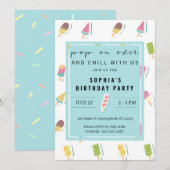 Cool Summer Popsicle Anniversaire Invitation (Devant / Derrière)