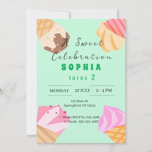 Cool Summer Popsicle Anniversaire Invitation (Devant)