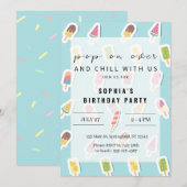 Cool Summer Popsicle Anniversaire Invitation (Devant / Derrière)