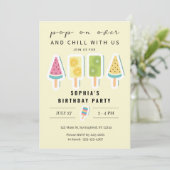 Cool Summer Popsicle Anniversaire Invitation (Debout devant)