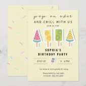 Cool Summer Popsicle Anniversaire Invitation (Devant / Derrière)
