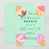 Cool Summer Popsicle verjaardagsuitnodiging Kaart (Voorkant / Achterkant)