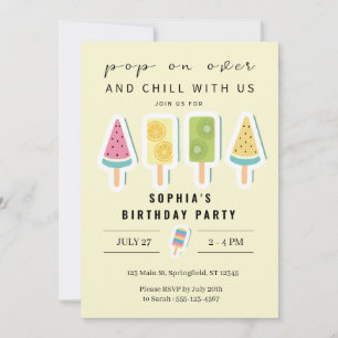 Cool Summer Popsicle verjaardagsuitnodiging Kaart
