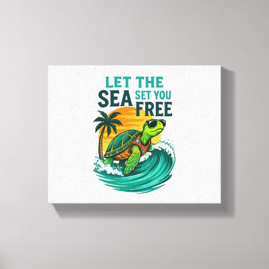 Cool Summer - Zee Turtle Vibes Canvas Afdruk (Voorkant)