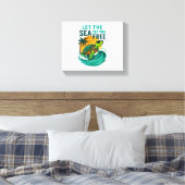 Cool Summer - Zee Turtle Vibes Canvas Afdruk (Insitu (Slaapkamer))