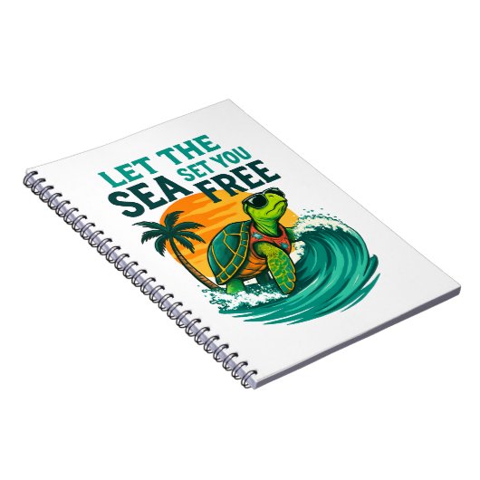 Cool Summer - Zee Turtle Vibes Notitieboek (Rechterzijde)