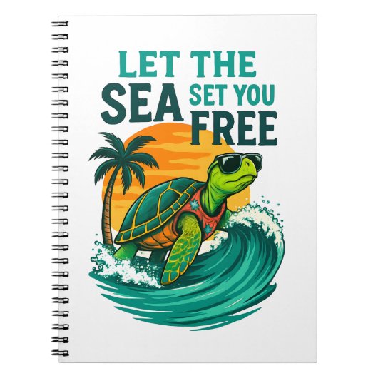 Cool Summer - Zee Turtle Vibes Notitieboek (Voorkant)