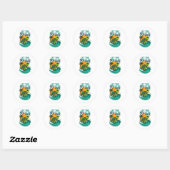 Cool Summer - Zee Turtle Vibes Ronde Sticker (Vel)