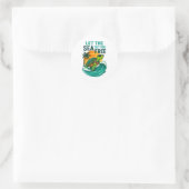 Cool Summer - Zee Turtle Vibes Ronde Sticker (Tas)