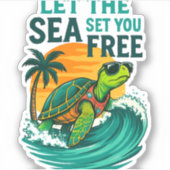 Cool Summer - Zee Turtle Vibes Sticker (Voorkant)