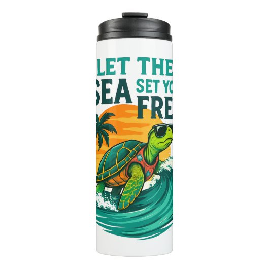 Cool Summer - Zee Turtle Vibes Thermosbeker (Voorkant)