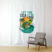 Cool Summer - Zee Turtle Vibes Wandkleed (In situ)