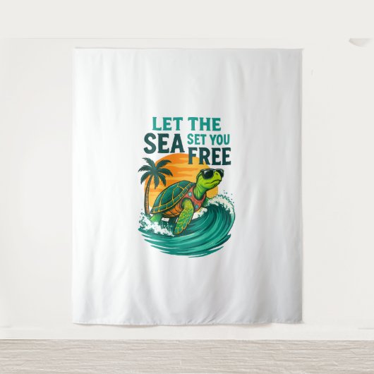 Cool Summer - Zee Turtle Vibes Wandkleed (Voorkant)