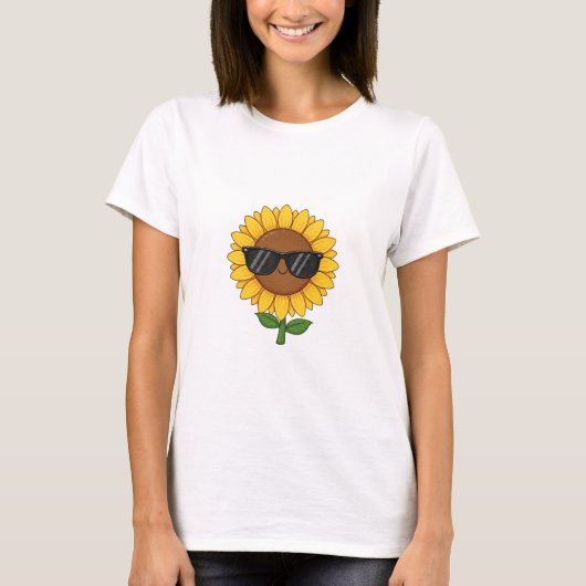 Cool Sunflower Vibes T-shirt (Voorkant)