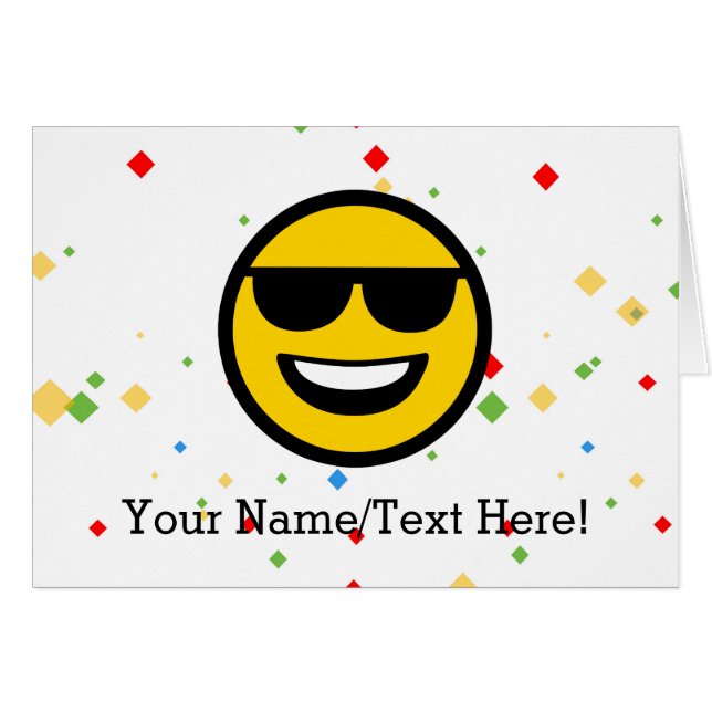 Cool Sunglazen Emoji (Voorkant Horizontaal)