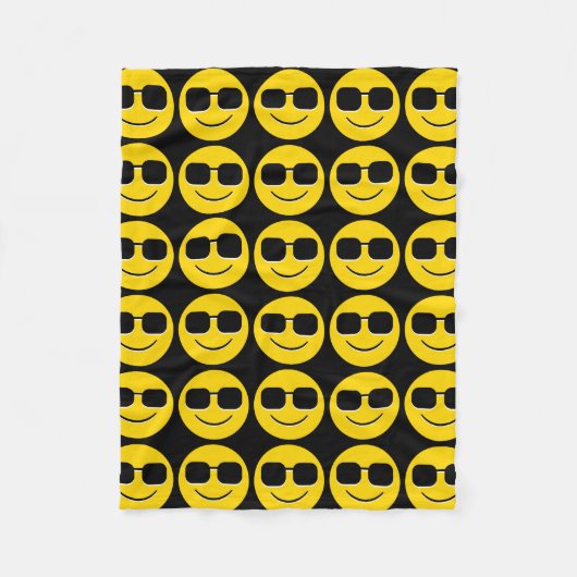 Cool Sunglazen Emoji Guy Fleece Deken (Voorkant)