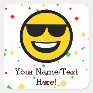 Cool Sunglazen Emoji Vierkante Sticker