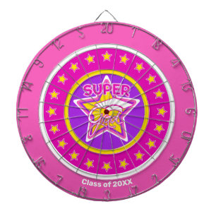 Cool Super Afstudeerder Roze - Personaliseer Afstu Dartbord