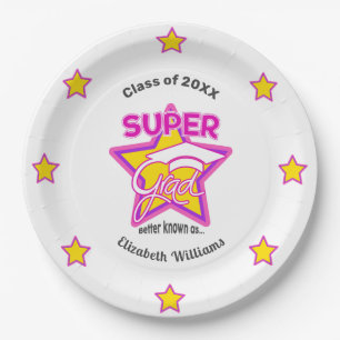 Cool Super Afstudeerder Roze - Personaliseer Naam Papieren Bordje