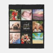 Cool Super Moeder Zwart en Goud 8 Foto Collage Fleece Deken (Voorkant)