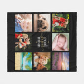 Cool Super Moeder Zwart en Goud 8 Foto Collage Fleece Deken (Voorkant (Horizontaal))